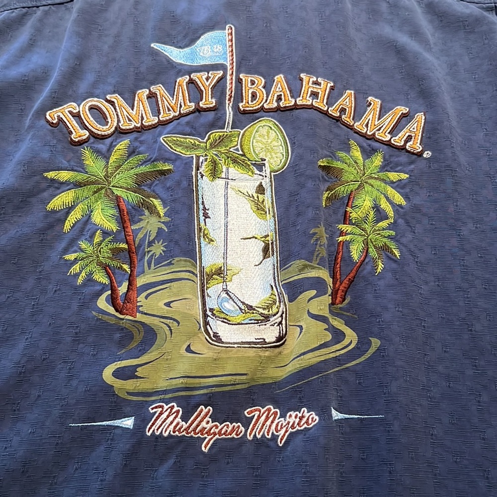 Tommy Bahama Silk Embroidered Button Down Shirt Size XXL - Picture 7 of 10